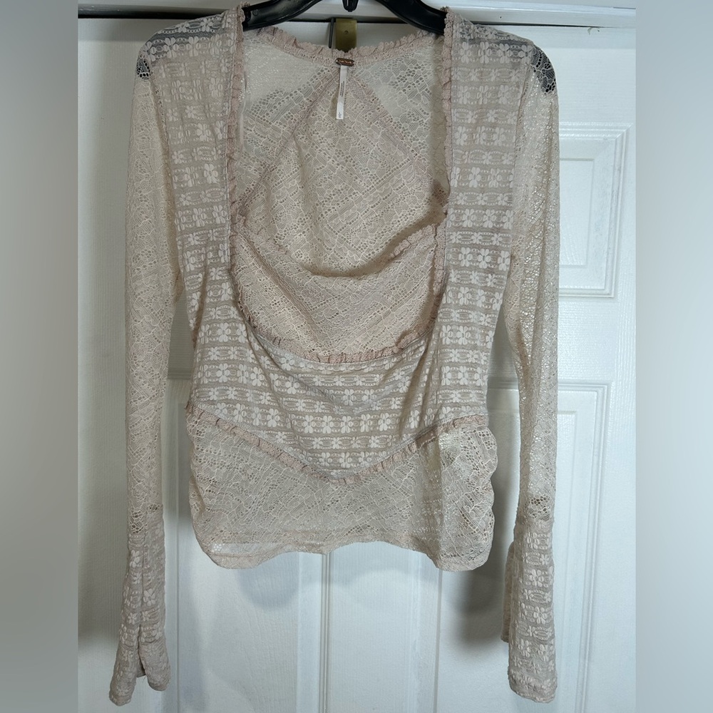 Free People Cream Lace Blouse - Picture 2 of 7
